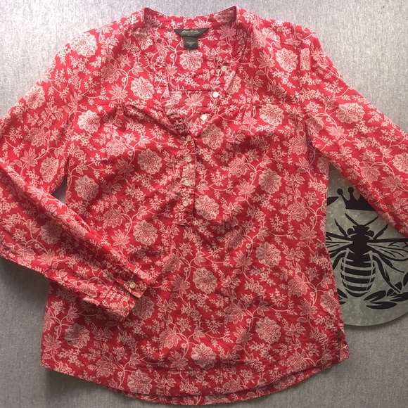 Eddie Bauer Tops - Eddie Bauer 100% Cotton Floral Blouse